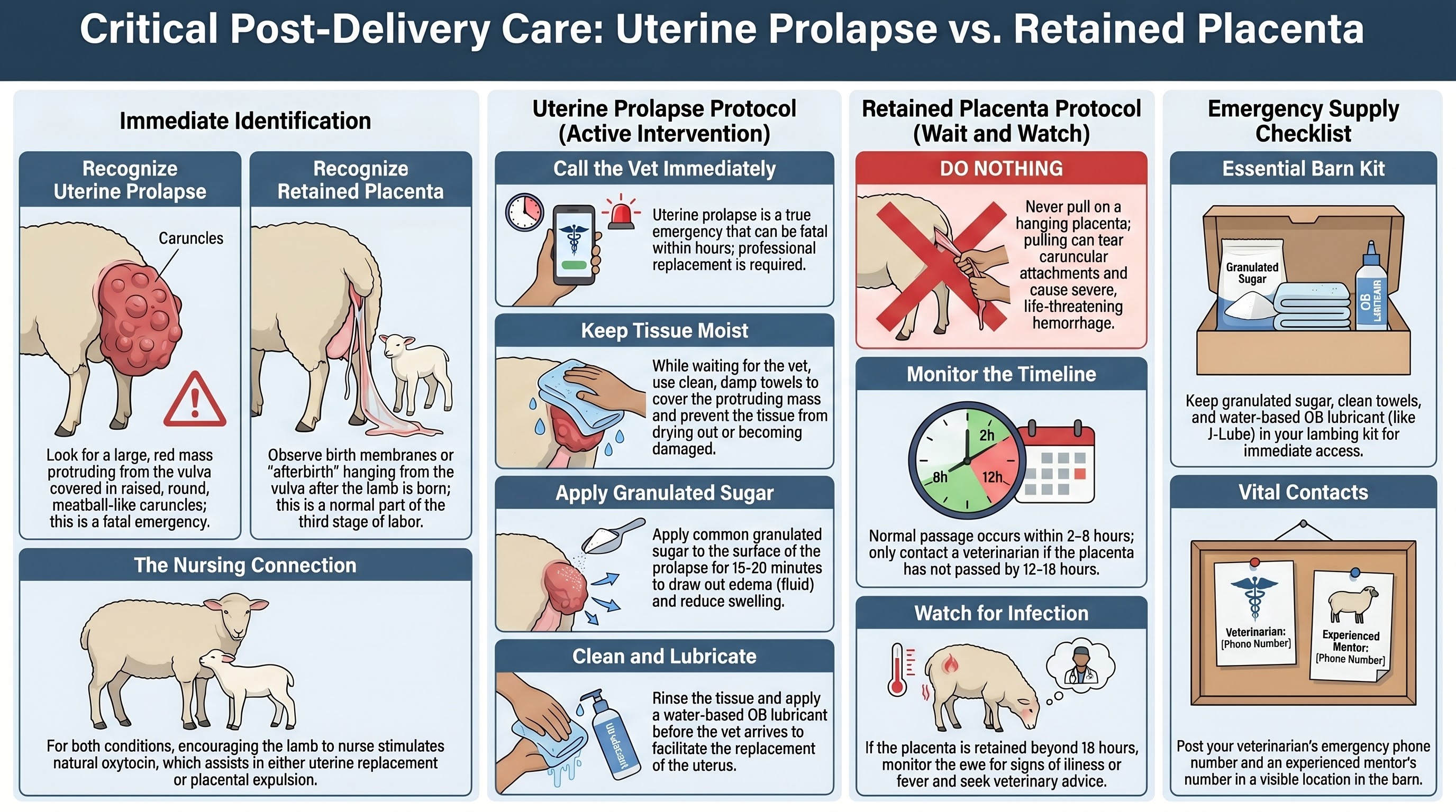 Uterine prolapse and retained placenta - opposite interventions for two post-delivery emergencies