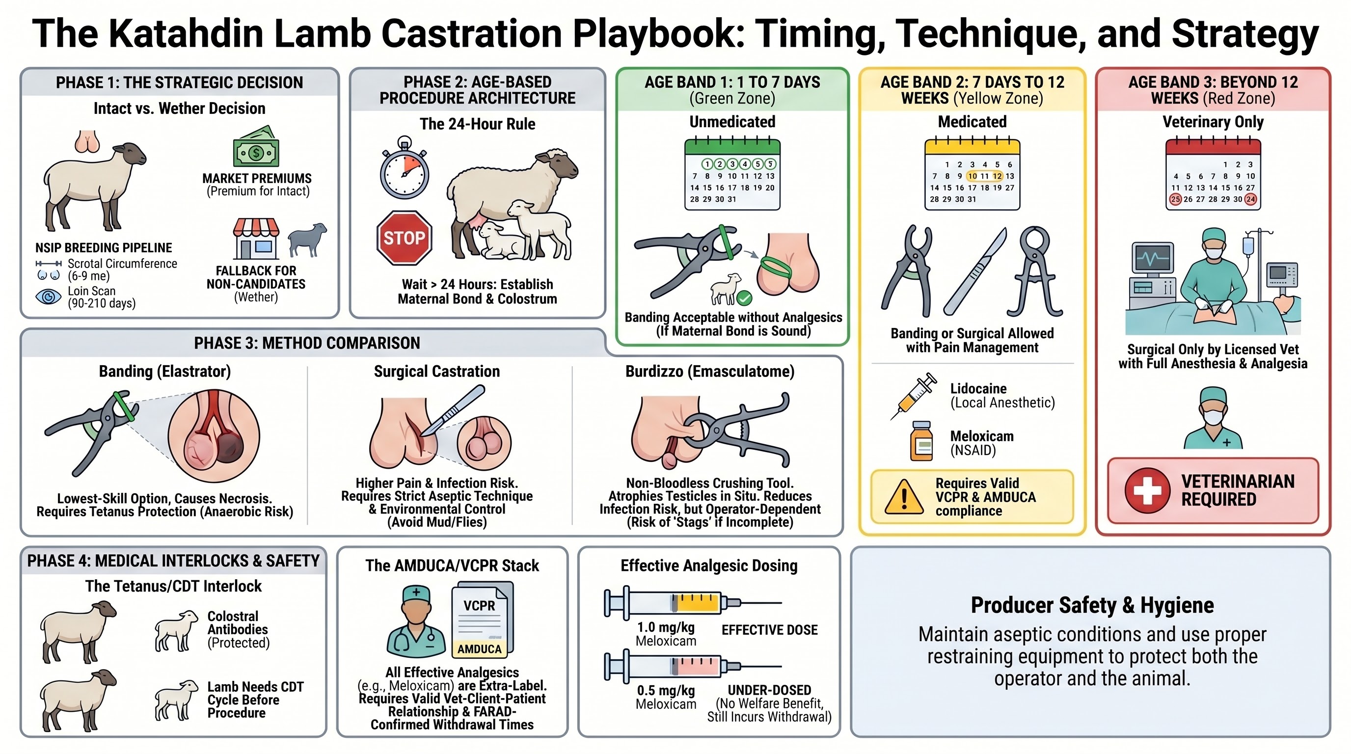 AVMA stratified castration architecture and pain-management decision tree